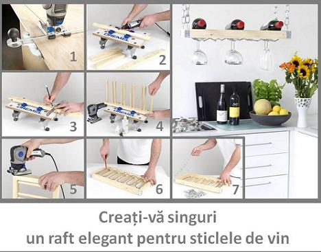 Crearea unui raft pentru sticlele de vin