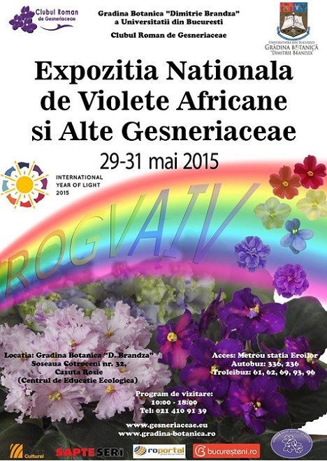 Expozitie Nationala de Violete Africane si alte Gesneriaceae Mai 2015