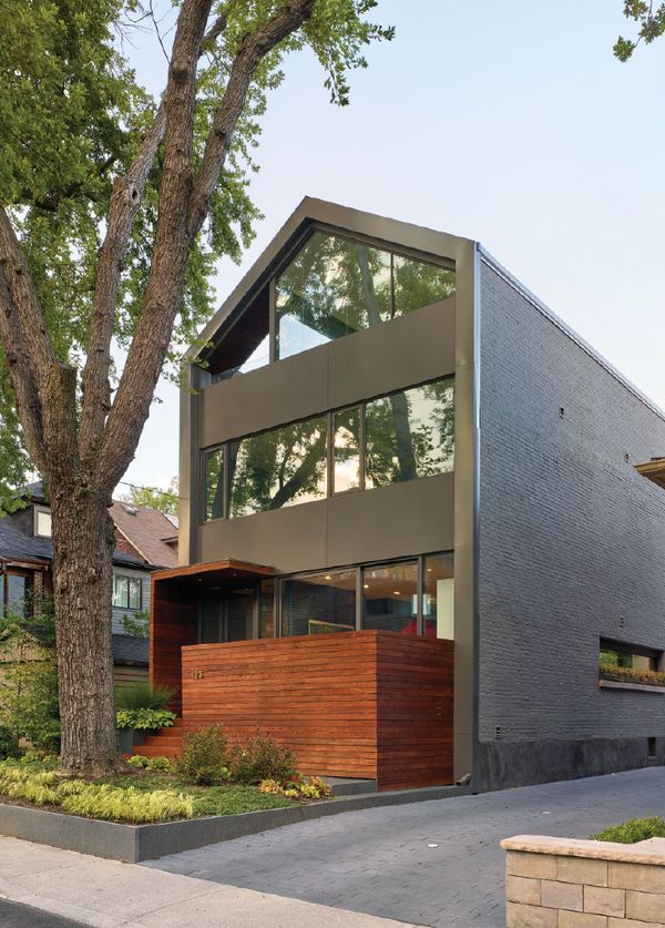 Exterior casa verde moderna