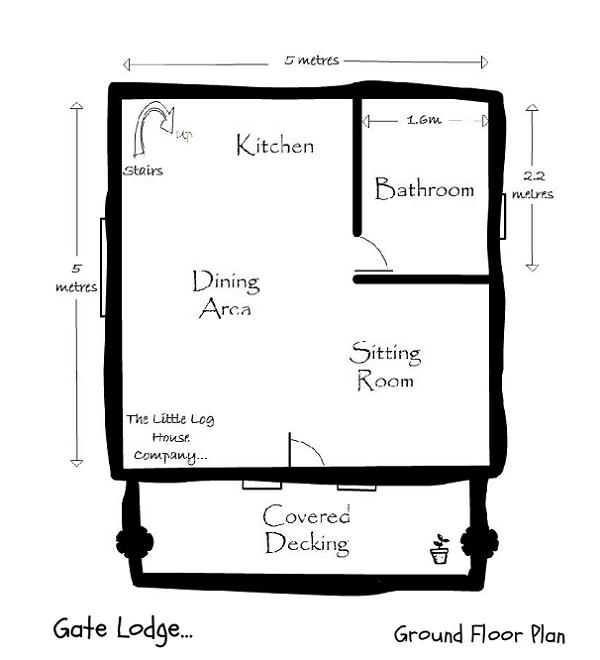 Casa mica din busteni rotunzi si semirotunzi - plan parter