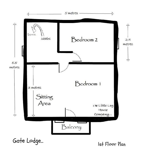 Casa mica din busteni rotunzi si semirotunzi - plan mansarda