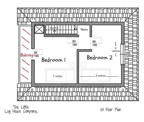 Casa mica din busteni rotunzi si semirotunzi - plan mansarda