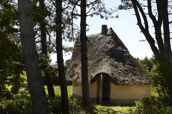 Detaliu casa ecologica acoperis paie