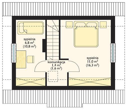 Proiecte de case mici cu mansarda la pret de apartament - casa cu doua dormitoare