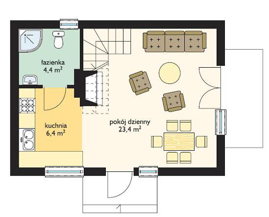 Proiecte de case mici cu mansarda la pret de apartament - casa cu doua dormitoare