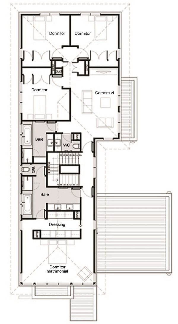 Proiect casa moderna - etaj