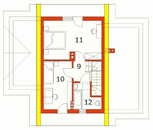 Proiect casa terase lemn - mansarda