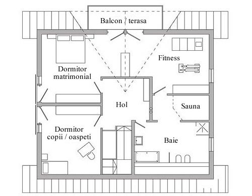 Proiect mansarda casa moderna