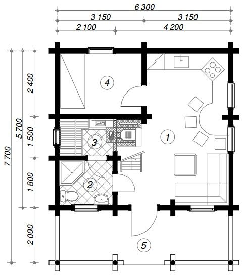 Proiect parter casa vacanta lemn