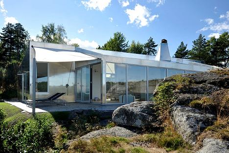 Casa cu fatada din aluminiu - galerie foto