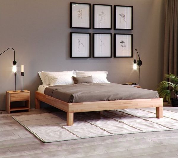 Paturi pentru dormitor din lemn masiv si cu un design modern