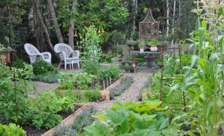 Aleile din piatra in gradina de legume