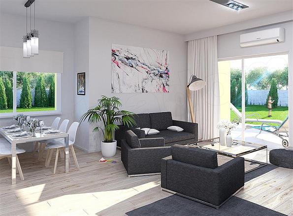 Casa fara etaj cu podul mansardabil - living