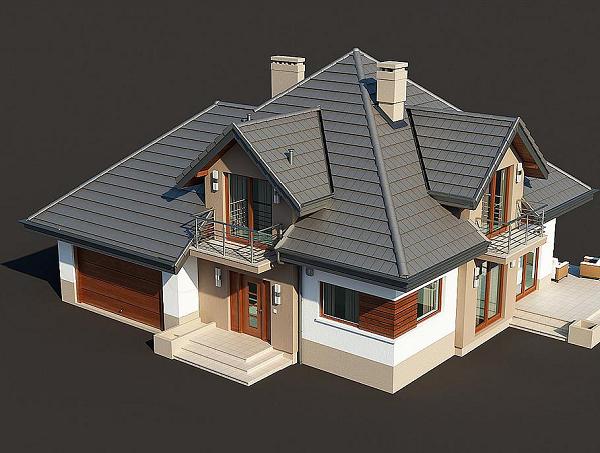 Casa cu mansarda cu 3 dormitoare, birou si garaj pentru 2 masini