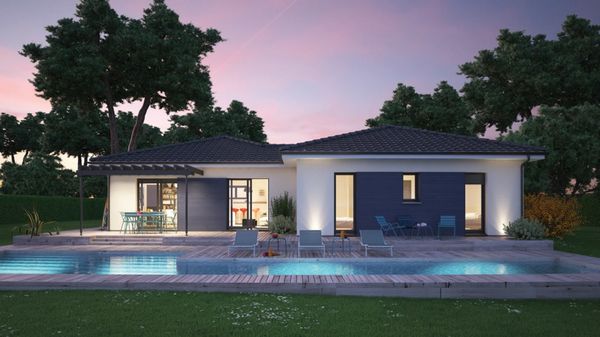 Fatada casa moderna cu piscina