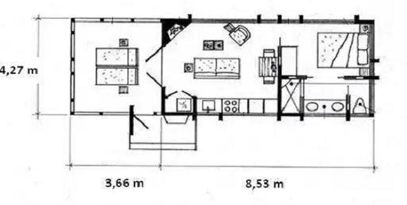 Casa de vacanta din lemn de 36 de metri patrati, veranda