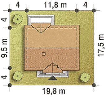 Casa mansarda - plan amplasare teren