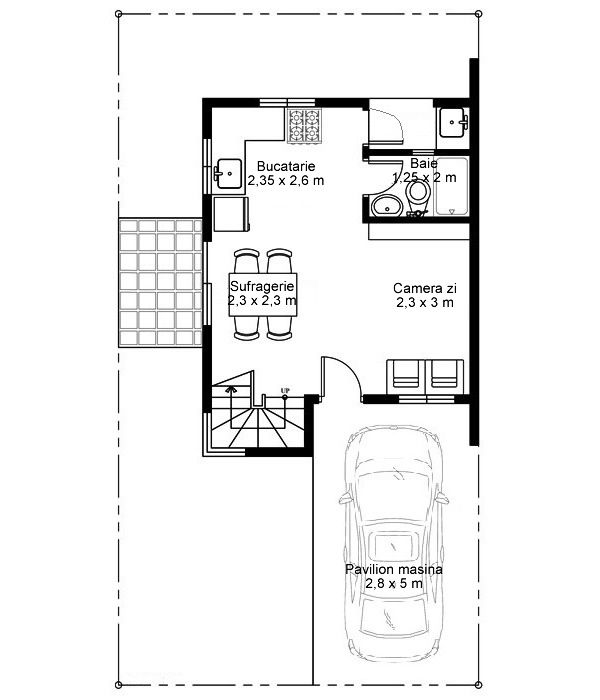 Proiect casa moderna mica - parter