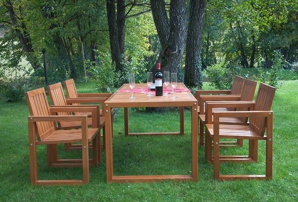 Set mobilier gradina modern, lemn masiv