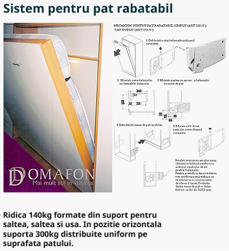 MECANISM PENTRU PAT RABATABIL-ART 108/2