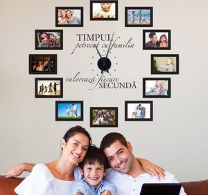 STICKER CEAS PERETE IN FAMILIE, NEGRU, 96x81 CM - STICKER CEAS PERETE IN FAMILIE, NEGRU, 96x81 CM