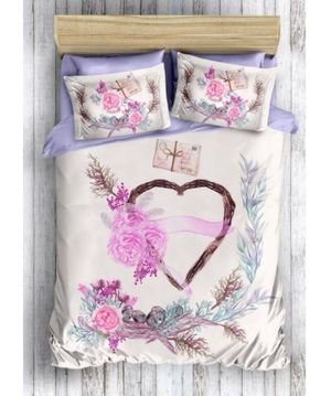 SET DE PAT CU IMPRIMEU ROMANTIC MULTICOLOR LEUNELLE - SET DE PAT CU IMPRIMEU ROMANTIC MULTICOLOR LEUNELLE