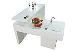 PACIFIC-MOBILIER MODULAR CORP COMUN CU CHIUVETA DUBLA DIN CORIAN - PACIFIC-MOBILIER MODULAR CORP COMUN CU CHIUVETA DUBLA DIN CORIAN