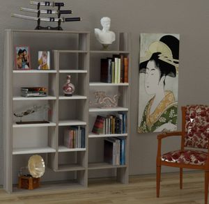 BIBLIOTECA WOODEN ART FINISAJ ALB-MESTEACAN - BIBLIOTECA WOODEN ART FINISAJ ALB-MESTEACAN