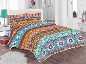 LENJERIE DE PAT 2 PERSOANE KRING PASTEL, BUMBAC, IMPRIMEU BOEM - LENJERIE DE PAT 2 PERSOANE KRING PASTEL, BUMBAC, IMPRIMEU BOEM
