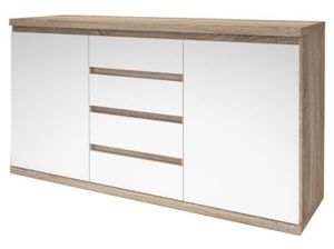 COMODA MODERNA BOOXI 15 STEJAR SONOMA-ALB - COMODA MODERNA BOOXI 15 STEJAR SONOMA-ALB