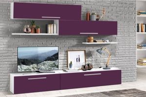 MOBILA LIVING MODERNA MARCO, ALB-VIOLET - MOBILA LIVING MODERNA MARCO, ALB-VIOLET