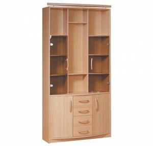 VITRINA MODERNA ERYK CU RAFTURI SI USI DIN STICLA CURBE - VITRINA MODERNA ERYK CU RAFTURI SI USI DIN STICLA CURBE