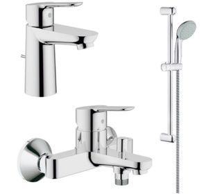 SET COMPLET BATERII BAIE GROHE BAUEDGE: BATERIE LAVOAR, BATERIE CADA, DUS, SUPORT DUS - SET COMPLET BATERII BAIE GROHE BAUEDGE: BATERIE LAVOAR, BATERIE CADA, DUS, SUPORT DUS