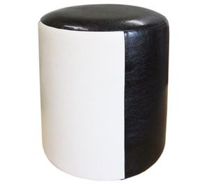 TABURET TUB PIELE BEJ-WENGE - TABURET TUB PIELE BEJ-WENGE