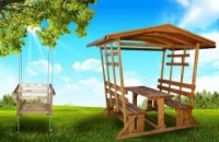 PERGOLA CU SET MASA SI DOUA BANCUTE V2 - PERGOLA CU SET MASA SI DOUA BANCUTE V2