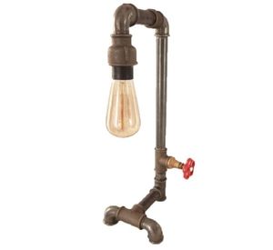 VEIOZA DE BIROU DIN TEAVA NEAGRA IRON LAMP, STIL INDUSTRIAL - VEIOZA DE BIROU DIN TEAVA NEAGRA IRON LAMP, STIL INDUSTRIAL