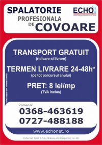 SPALATORIE COVOARE - TRANSPORT GRATUIT - SPALATORIE COVOARE - TRANSPORT GRATUIT