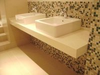 BLAT DE BAIE SUSPENDAT DUBLU CORIAN - BLAT DE BAIE SUSPENDAT DUBLU CORIAN