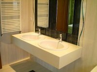BLAT DE BAIE SUSPENDAT CU LAVOARE DE CERAMICA OVALE INCASTRATE - BLAT DE BAIE SUSPENDAT CU LAVOARE DE CERAMICA OVALE INCASTRATE