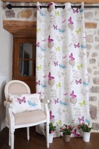 DRAPERIE FLUTURI MULTICOLORI - CULOARE ALB - DRAPERIE FLUTURI MULTICOLORI - CULOARE ALB