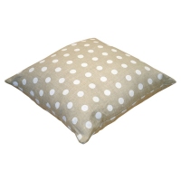 PERNA DECORATIVA PASTILLE BEJ CU BULINE ALBE - PERNA DECORATIVA PASTILLE BEJ CU BULINE ALBE