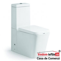 VAS WC SQUARE DUOBLOC CU REZERVOR SI CAPAC SOFTCLOSE D 675X815X355 MM - VAS WC SQUARE DUOBLOC CU REZERVOR SI CAPAC SOFTCLOSE D 675X815X355 MM