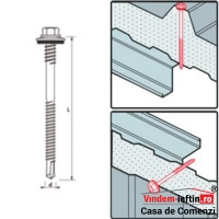 HOLSURUB PENTRU STRUCTURI METALICE CU GROSIME DE PANA LA 12MM 6.3 X 70 V16 (100BUC/CUT) - HOLSURUB PENTRU STRUCTURI METALICE CU GROSIME DE PANA LA 12MM 6.3 X 70 V16 (100BUC/CUT)