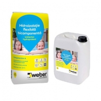 HIDROIZOLANT WEBERTEC HYDROPROTECT BICOMPONENT FLEXIBIL SAC 20KG+ BIDON10L - HIDROIZOLANT WEBERTEC HYDROPROTECT BICOMPONENT FLEXIBIL SAC 20KG+ BIDON10L