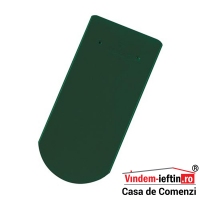 TIGLA CERAMICA TONDACH SOLZI CU TAIETURA SEMICIRCULARA VERDE INCHIS LUCIOS 19X40CM - TIGLA CERAMICA TONDACH SOLZI CU TAIETURA SEMICIRCULARA VERDE INCHIS LUCIOS 19X40CM