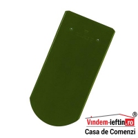 TIGLA CERAMICA TONDACH SOLZI CU TAIETURA SEMICIRCULARA VERDE DESCHIS LUCIOS 19X40CM - TIGLA CERAMICA TONDACH SOLZI CU TAIETURA SEMICIRCULARA VERDE DESCHIS LUCIOS 19X40CM