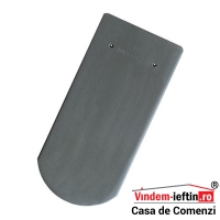 TIGLA CERAMICA TONDACH SOLZI CU TAIETURA SEMICIRCULARA GRI INCHIS SATINAT 19X40CM - TIGLA CERAMICA TONDACH SOLZI CU TAIETURA SEMICIRCULARA GRI INCHIS SATINAT 19X40CM