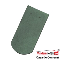 TIGLA CERAMICA TONDACH SOLZI CU TAIETURA SEMICIRCULARA GRI VERZUI ANTIC 19X40CM - TIGLA CERAMICA TONDACH SOLZI CU TAIETURA SEMICIRCULARA GRI VERZUI ANTIC 19X40CM
