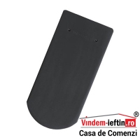 TIGLA CERAMICA TONDACH SOLZI CU TAIETURA SEMICIRCULARA ANTRACIT SATINAT 19X40CM - TIGLA CERAMICA TONDACH SOLZI CU TAIETURA SEMICIRCULARA ANTRACIT SATINAT 19X40CM