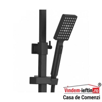 SET DUS SQUARE N NEGRU MAT 600 MM - SET DUS SQUARE N NEGRU MAT 600 MM